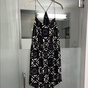Madewell Black and White Backless Cocktail Sundress